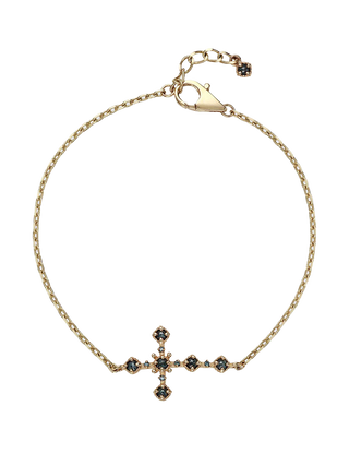 Rough Blue Diamond Cross Bracelet