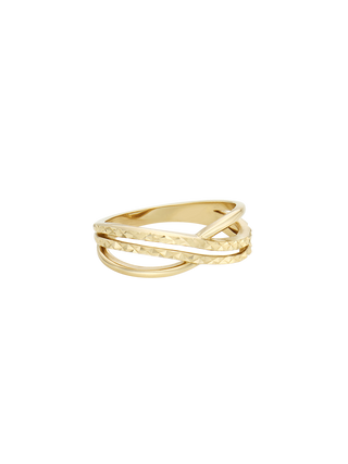 Double Cross Gold Ring