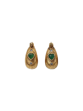 Sacha Rhinestone Heart Hoop Earrings