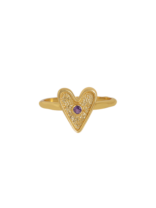 Heart Ring with Tourmaline Stone