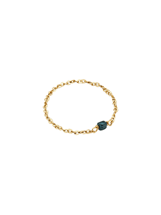 Delicated Blue Diamond Gold Chain Ring