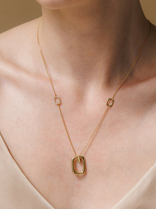 Sleek Frame Pendant Necklace
