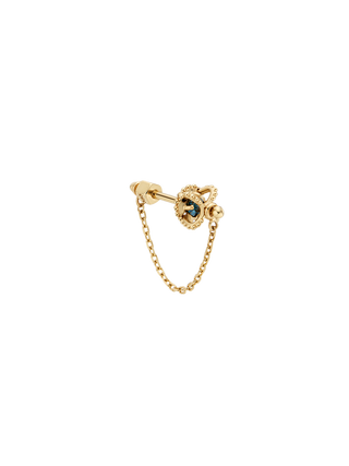 Blue Diamond Crown Chain Gold Piercing