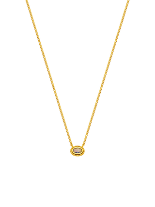 Rainbow Moonstone Halo Pendant Necklace