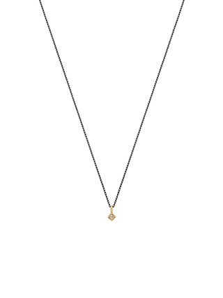 Rhombus White Diamond Black Gold Chain Necklace