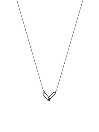 Linked Oval Black Gold Necklace