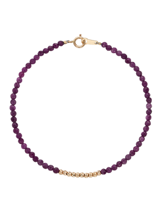 Natural Ruby Line Ball Bracelet