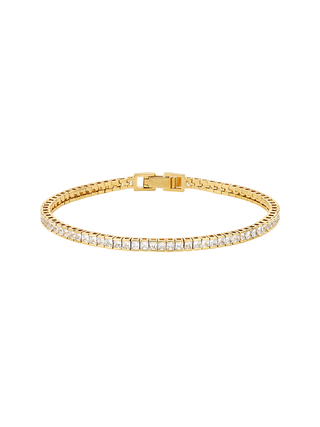 Bold White Square Cut Tennis Bracelet