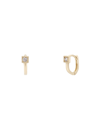 Single Cubic Mini Hoops