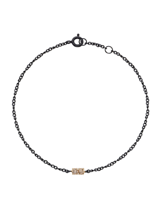 Double Cognac Black Diamond Gold Bracelet