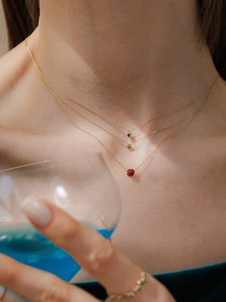 Solo Round Cut Onyx Necklace
