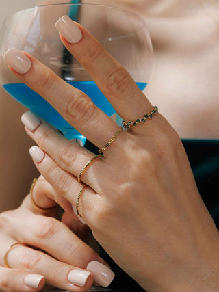 Blue Diamond Flower Ring