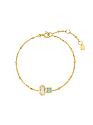 White Quartz & Blue Chalcedony Bracelet