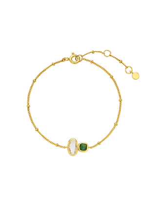 White Quartz & Aventurine Bracelet
