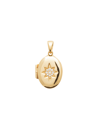Pendant oval locket compass