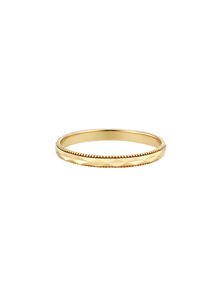 Double Cut Textured Gold Ring