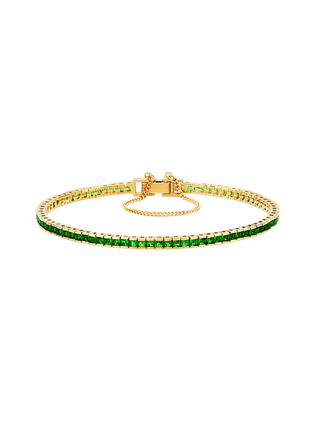 Luxe Green Square Tennis Bracelet