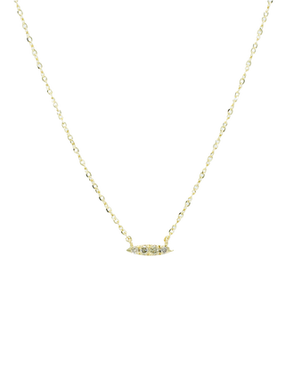 Oval Bar Cognac Diamond Pendant Gold Necklace