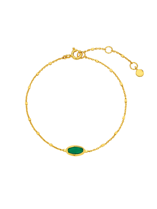 Green Onyx Fine Dot Bracelet