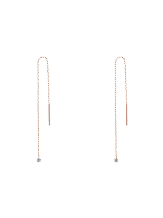 Slim Chain White Diamond Drop Earrings