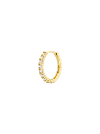 Point Pavé Cubic Gold Huggie