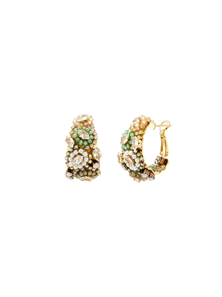 Garden Crystal Hoop Earrings