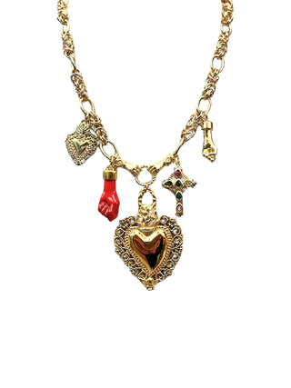 Fascinato Medicis Maxi Necklace with Six Gold-Tone Talisman Charms | LE FIGUE NEW YORK