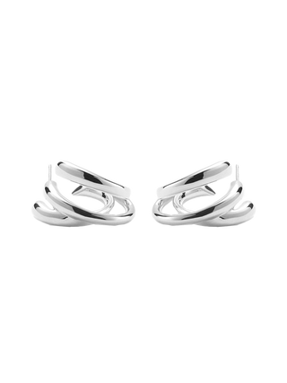Hustad #250 Earring Sculptural Polished Sterling Silver Statement Earrings | LE FIGUE NEW YORK