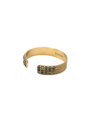 LA2L Jasmine Double Cuff Bracelet Adjustable Gold Filled with Blue Tourmaline | LE FIGUE NEW YORK