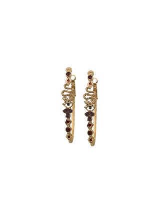 LA2L Rima Hoop Earrings with sculptural snake, eye and multicolor gemstone details | LE FIGUE NEW YORK