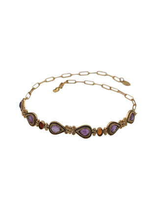 LA2L Arena Choker Necklace with amethyst and hessonite stones | LE FIGUE NEW YORK