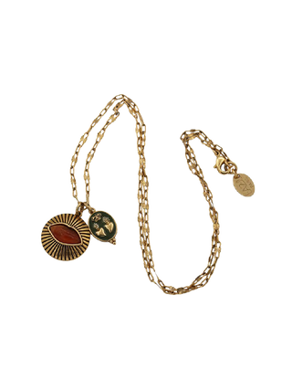 LA2L Kisses Necklace in Carnelian with double pendant design | LE FIGUE NEW YORK