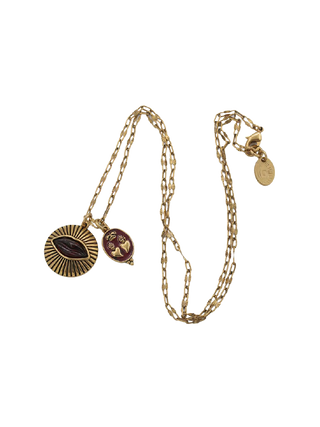 LA2L Kisses Necklace in Garnet with double pendant design | LE FIGUE NEW YORK