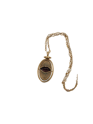 LA2L Kisses Pivot Necklace in Garnet, gold-filled lips pendant | LE FIGUE NEW YORK