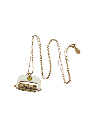 LA2L Sacha Roulette Necklace, gold-filled pendant necklace with individually rotating letter and symbol beads | LE FIGUE NEW YORK