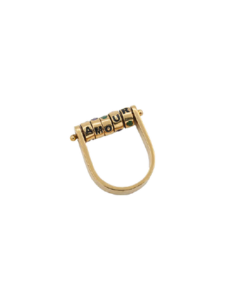 LA2L Sacha Roulette Ring, gold-filled ring with individually rotating letter and symbol beads | LE FIGUE NEW YORK