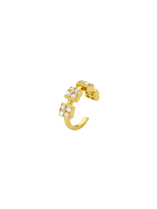 MYA BAY Trafalgar Square Ear Cuff, gold-filled open cuff with square clear cubic zirconia stations | LE FIGUE NEW YORK