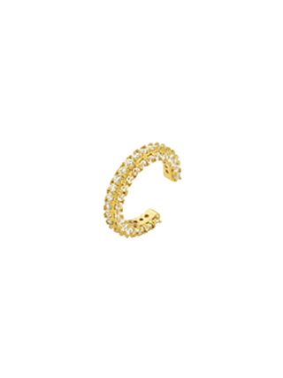 MYA BAY Bond Street Ear Cuff, wide gold-filled cuff fully set with clear cubic zirconia | LE FIGUE NEW YORK