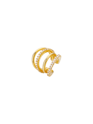 MYA BAY Soho Ear Cuff, interlocking gold-filled bands with clear cubic zirconia detailing | LE FIGUE NEW YORK