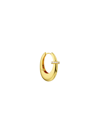 MYA BAY Electric Single Earring, sculptural gold-filled huggie with a smooth curved polished silhouette | LE FIGUE NEW YORK