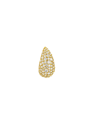 MYA BAY Shiny Icon Single Earring, gold-filled teardrop single earring fully set with clear cubic zirconia | LE FIGUE NEW YORK