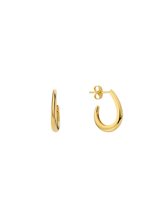 MYA BAY Strong Earrings, polished gold-filled rounded earrings with a sculptural curved silhouette | LE FIGUE NEW YORK