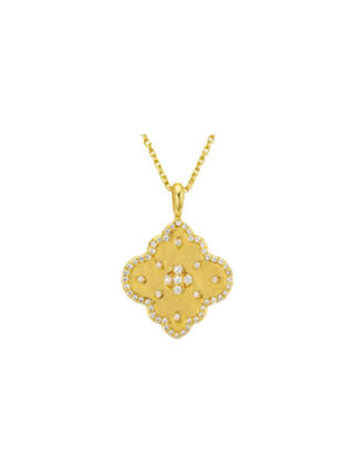 MYA BAY Alhambra Gold Filled Four-Lobed Pendant Necklace with Cubic Zirconia | LE FIGUE NEW YORK
