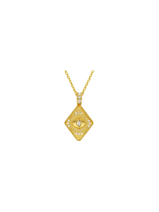 MYA BAY Eye in a Box Gold Filled Eye Pendant Necklace with Cubic Zirconia | LE FIGUE NEW YORK
