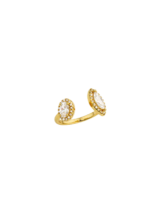 MYA BAY Yamato Gold Filled Open Ring with Marquise-Cut Cubic Zirconia | LE FIGUE NEW YORK