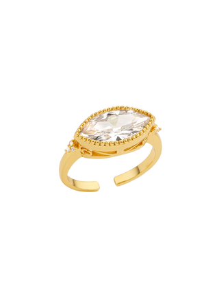 MYA BAY Unity Gold Filled Marquise Cubic Zirconia Open Ring | LE FIGUE NEW YORK