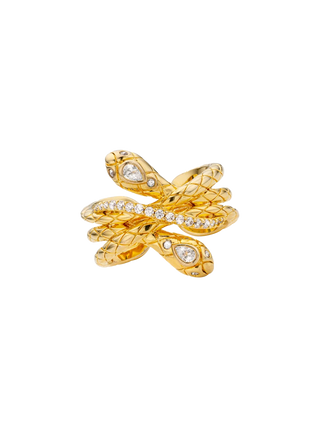 MYA BAY Boa Gold Filled Sculptural Ring with Cubic Zirconia | LE FIGUE NEW YORK