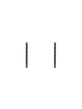 Pavé Blue Diamonds Long Bar Studs