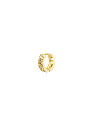 Miliemoon Single Sparkle Huggie Everyday 14K Solid Gold Huggie Earrings | LE FIGUE NEW YORK