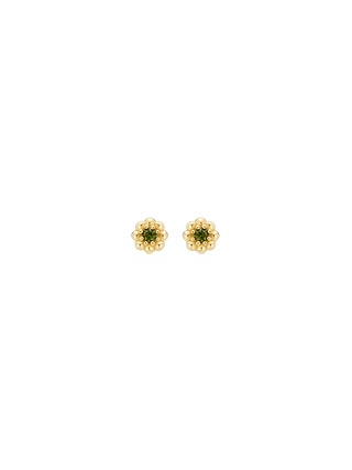 Blooming Flower Green Diamond Studs